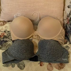 2 NAUTICA BRAS 1 Pink 1 Grey NWOT 38C PADDED UNDERWIRED
